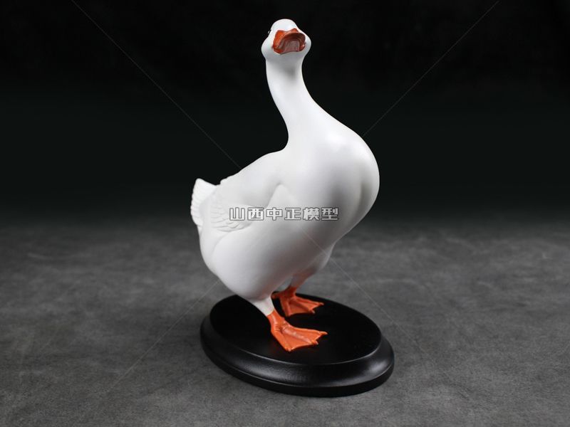 小白鸭摆件动物模型仿真