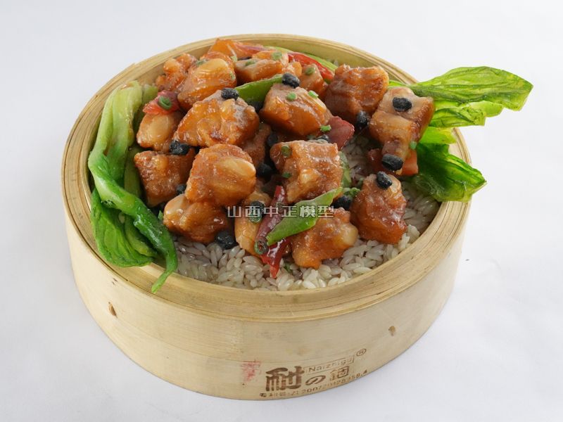 蒸排骨米饭食品模型制作