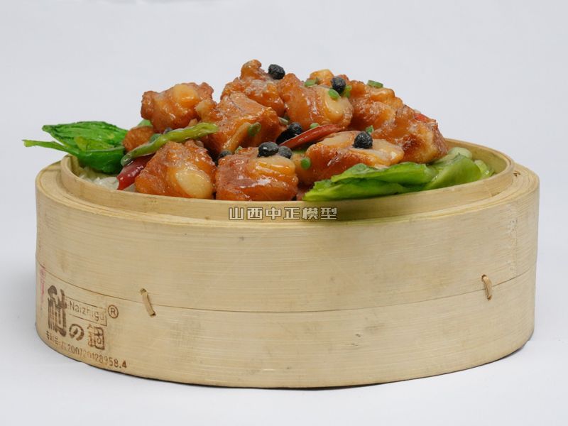 蒸排骨米饭食品模型制作