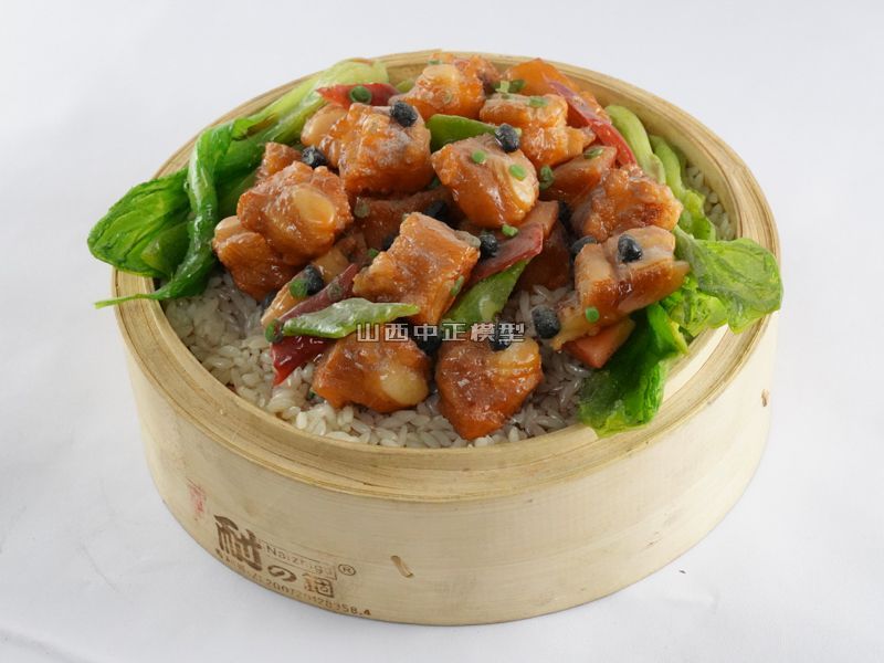 蒸排骨米饭食品模型制作