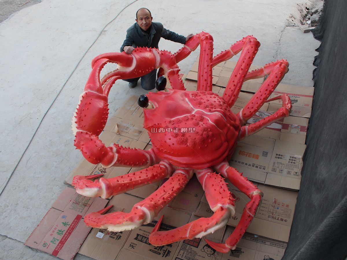 3米大螃蟹不锈钢大型雕塑定做