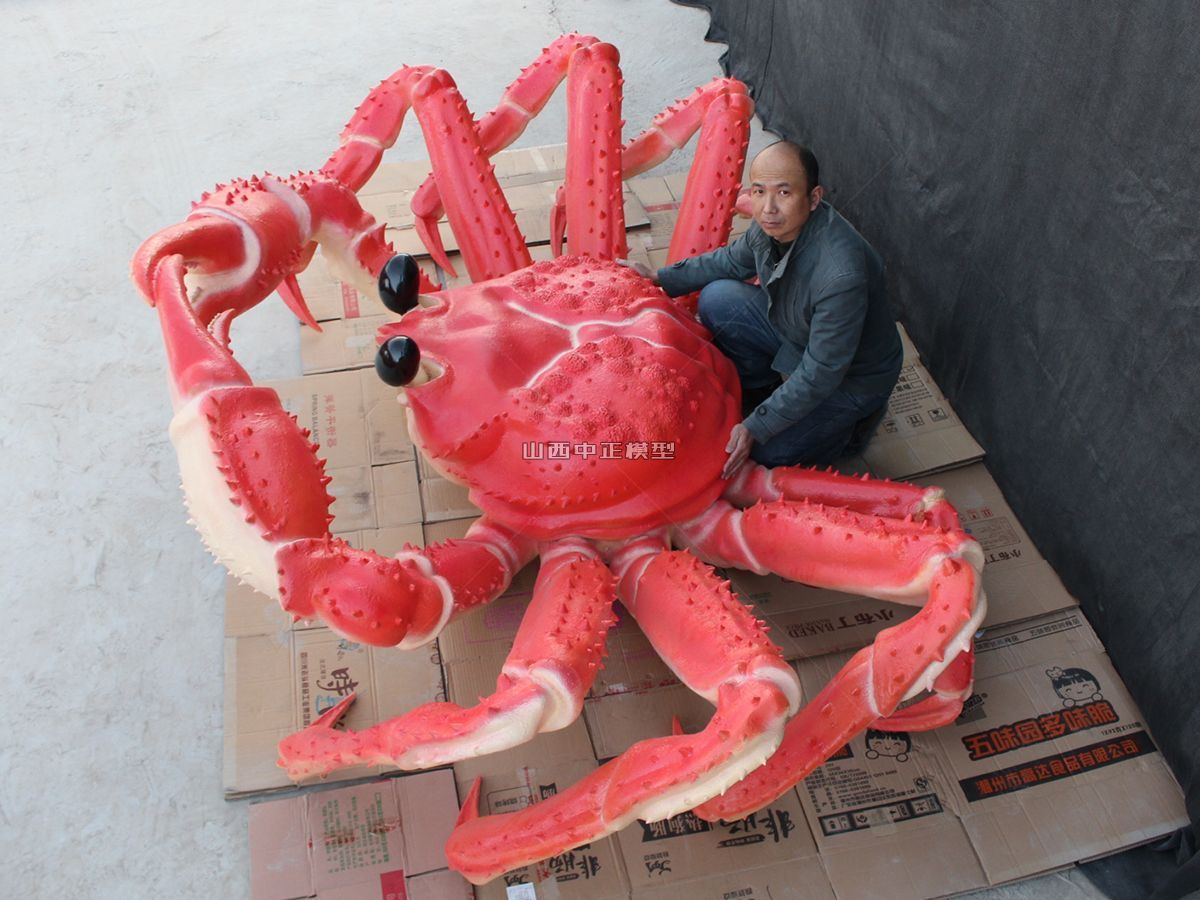 3米大螃蟹不锈钢大型雕塑定做
