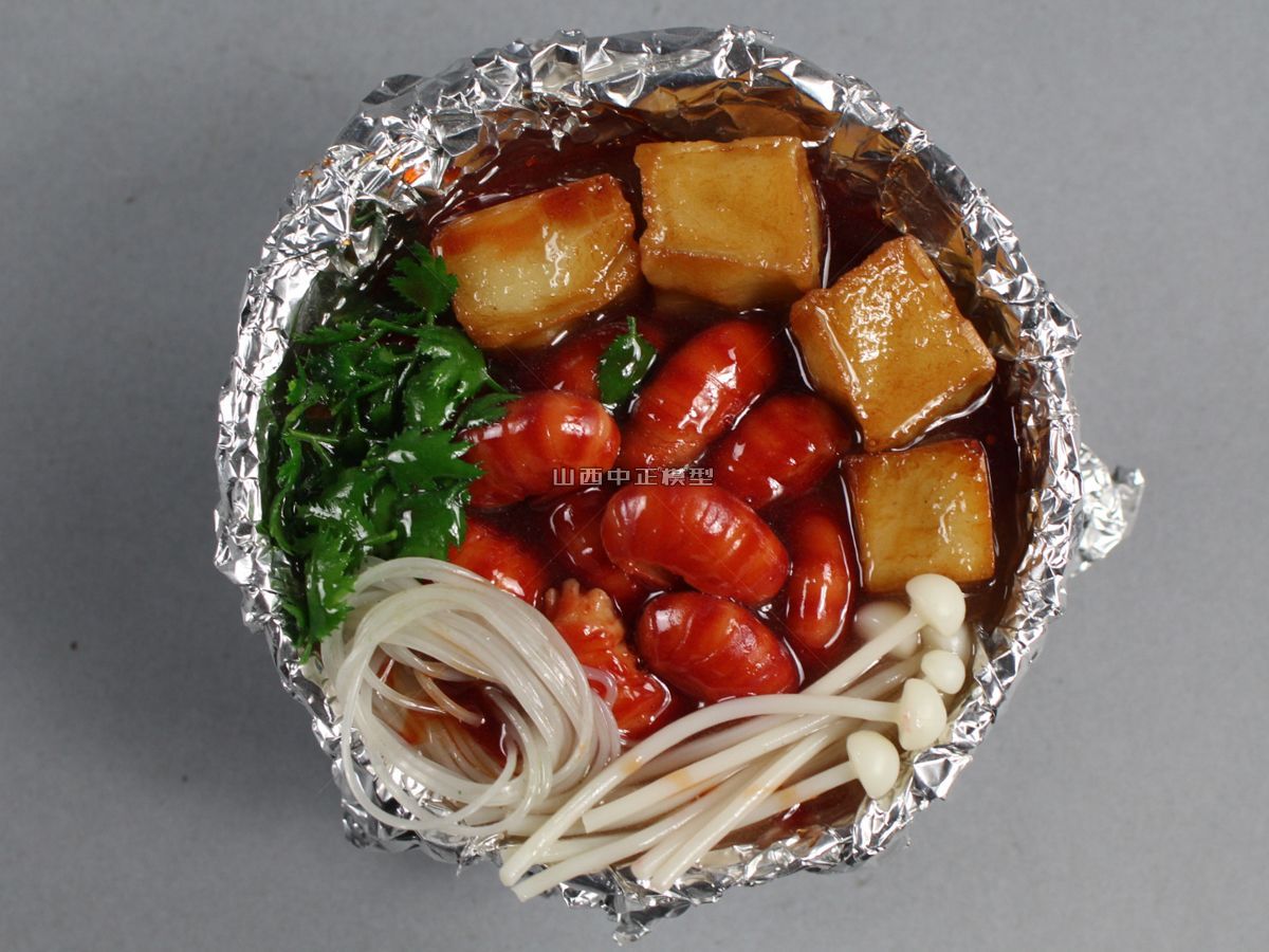 海鲜米线桶食品模型仿真菜
