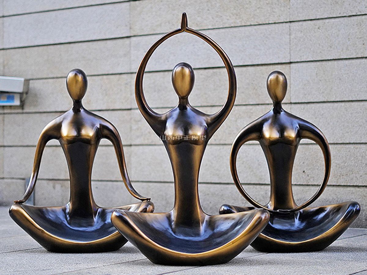 抽象仿铜人物大型雕像商业街美陈设计