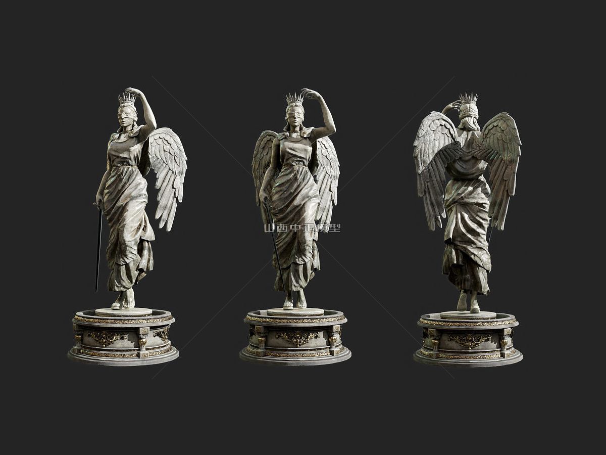 天使站立雕塑不锈钢彩绘雕塑定制